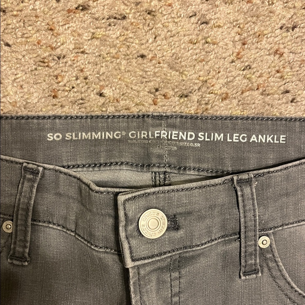 Chicos Gray Slim Leg Ankle Jeans